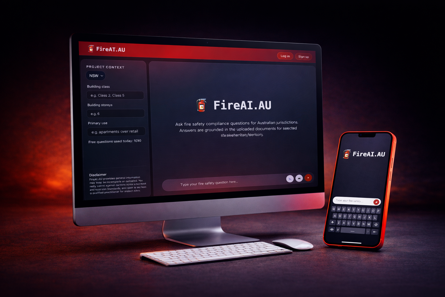 FireAI.AU on a phone